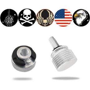 Stainless Seat Bolt Screw Bolt Kit, 1/4-20 Thread Motorcycle Seat Bolt and Nut Kit for Harley Davidson 1996-2024, Black
