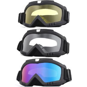 3 Packs Motocross Goggles ATV Dirt Bike Motorcycle UTV MX OTG Offroad Riding Goggles Anti Fog Racing Skiing Goggles
