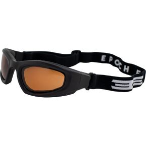 Epoch Eyewear Sport Padded Motorcycle Goggles Black with Amber Lens