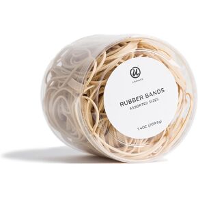 U Brands Rubber Band Tub, Office Organization Supplies, 600 Count