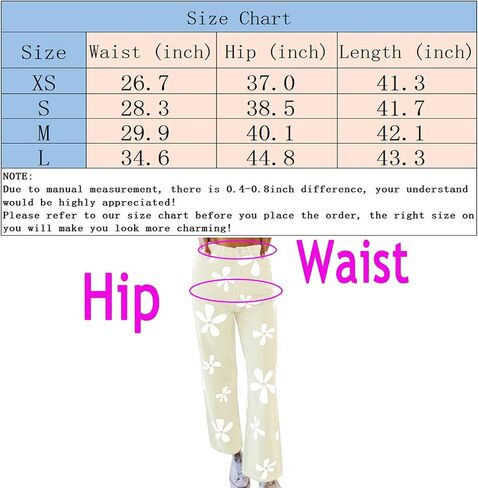Women's Flower Print Y2K Fashion Wide Leg High Waist Denim Pants Boyfriend Jeans Loose Fit Vintage Jeans for Teen Girls in Saudi Arabia