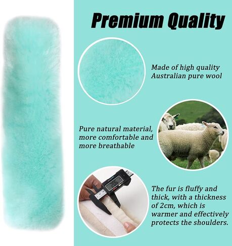 4 Pack Seat Belt Covers for Adults and Kids, Soft Fur Seat Belt Straps Pads Fluffy Seat Belt Neck Protector Furry Seat Belt Shoulder Pad Car Accessories for Various Use (Green) in Kuwait