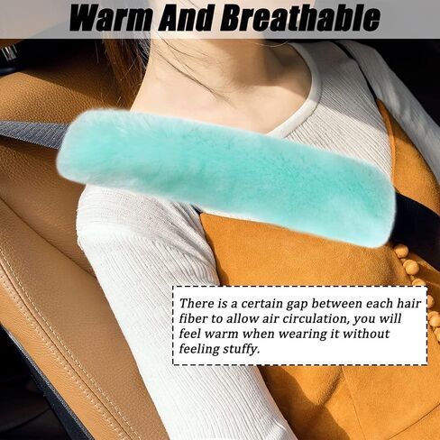 4 Pack Seat Belt Covers for Adults and Kids, Soft Fur Seat Belt Straps Pads Fluffy Seat Belt Neck Protector Furry Seat Belt Shoulder Pad Car Accessories for Various Use (Green) in Kuwait