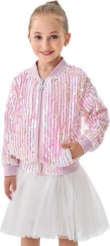 2Bunnies Girl Ombre Pastel Gradient Shimmer Sparkle Colorful Sequin Bomber Jacket in Saudi Arabia