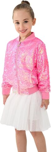 2Bunnies Girl Ombre Pastel Gradient Shimmer Sparkle Colorful Sequin Bomber Jacket in Saudi Arabia