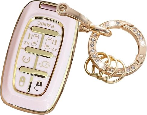 for Chrysler Key Fob Cover Key Protective Key Shell Holder Accessories Fit for Chrysler Pacifica 7 Button for 2017-2024 Touring, Pinnacle, Limited (Pink) in Saudi Arabia
