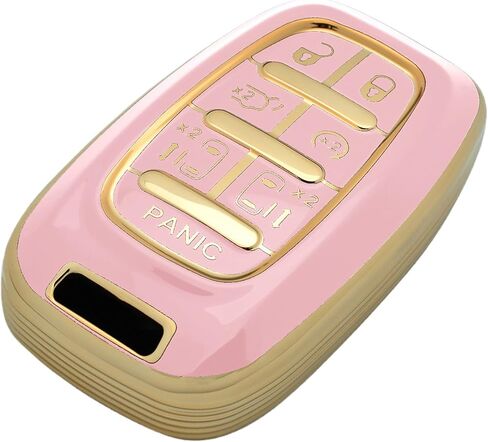 for Chrysler Key Fob Cover Key Protective Key Shell Holder Accessories Fit for Chrysler Pacifica 7 Button for 2017-2024 Touring, Pinnacle, Limited (Pink) in Saudi Arabia