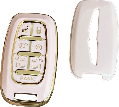 for Chrysler Key Fob Cover Key Protective Key Shell Holder Accessories Fit for Chrysler Pacifica 7 Button for 2017-2024 Touring, Pinnacle, Limited (Pink) in Saudi Arabia