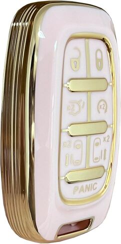 for Chrysler Key Fob Cover Key Protective Key Shell Holder Accessories Fit for Chrysler Pacifica 7 Button for 2017-2024 Touring, Pinnacle, Limited (Pink) in Saudi Arabia