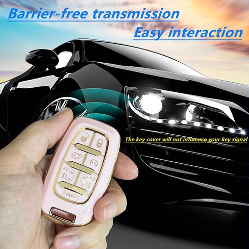for Chrysler Key Fob Cover Key Protective Key Shell Holder Accessories Fit for Chrysler Pacifica 7 Button for 2017-2024 Touring, Pinnacle, Limited (Pink) in Saudi Arabia