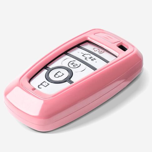 غطاء Savadicar Pink Key Fob مناسب لموديلات سلسلة Ford، حافظات مفاتيح خفيفة الوزن ومتينة، ملحقات غطاء مفاتيح مخصصة، قطعتان in Kuwait