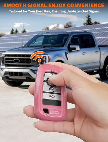 غطاء Savadicar Pink Key Fob مناسب لموديلات سلسلة Ford، حافظات مفاتيح خفيفة الوزن ومتينة، ملحقات غطاء مفاتيح مخصصة، قطعتان in Kuwait