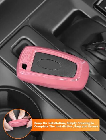 غطاء Savadicar Pink Key Fob مناسب لموديلات سلسلة Ford، حافظات مفاتيح خفيفة الوزن ومتينة، ملحقات غطاء مفاتيح مخصصة، قطعتان in Kuwait