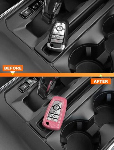 غطاء Savadicar Pink Key Fob مناسب لموديلات سلسلة Ford، حافظات مفاتيح خفيفة الوزن ومتينة، ملحقات غطاء مفاتيح مخصصة، قطعتان in Kuwait