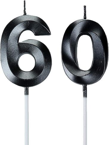 شموع عيد الميلاد الستين من بيليم، قطعة علوية للكعك باللون الذهبي رقم 60 لتزيين حفلات أعياد الميلاد in Kuwait