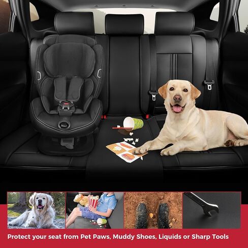 FREESOO Black Car Seat Covers Full Set, Universal Automotive Leather Seat Covers for Cars Trucks SUV, Waterproof Car Seat Cover Back Seat and Front, Car Seat Protector Cushion Fit for Most Vehicles in Saudi Arabia
