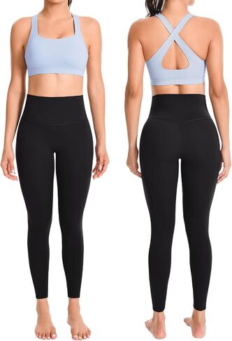 Workout Sets for Women 2 Piece Outfits High Waisted Leggings with Cross Back Sports Bra Yoga Outfits Gym Sets in Saudi Arabia