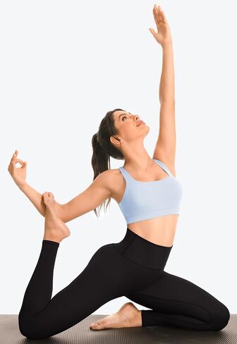 Workout Sets for Women 2 Piece Outfits High Waisted Leggings with Cross Back Sports Bra Yoga Outfits Gym Sets in Saudi Arabia