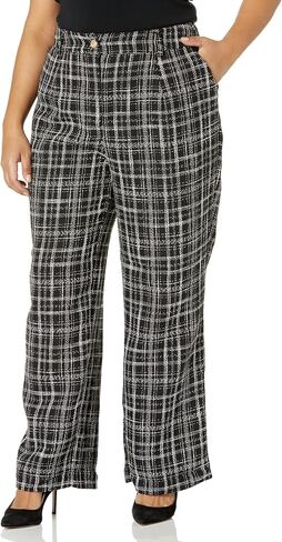 Women's City Chic Plus Size Pant Piper, BLK Check in Saudi Arabia