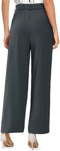 onlypuff Womens Casual Business Pants Wide Leg Palazzo Trousers High Waisted Straight Long Capris with Pockets in Saudi Arabia