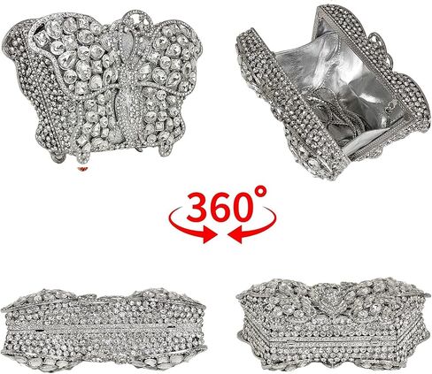 Cute Butterfly Evening Bag Bling Rhinestone Purse Animal Crystal Clutch for Wedding Prom Party Handbag in Saudi Arabia