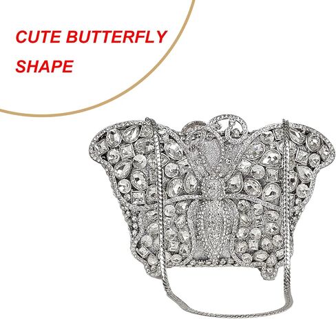 Cute Butterfly Evening Bag Bling Rhinestone Purse Animal Crystal Clutch for Wedding Prom Party Handbag in Saudi Arabia