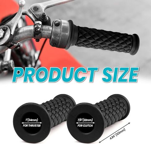 Motorcycle Grips, 7/8" Universal Non-Slip Rubber Handlebars - Soft and Comfortable Handlebar Grips for Motocross, Scooter, Dirt Bike (Black) in Saudi Arabia