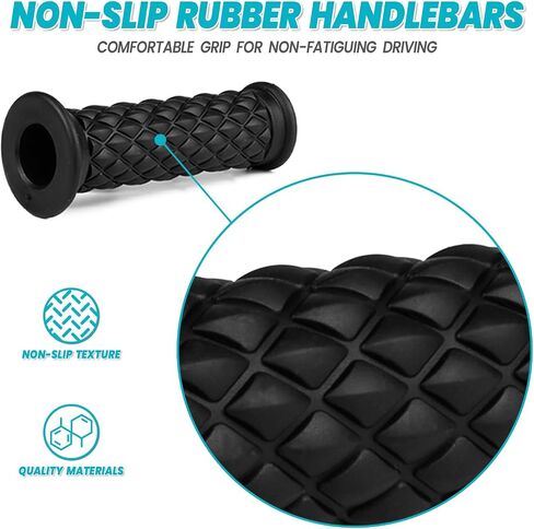 Motorcycle Grips, 7/8" Universal Non-Slip Rubber Handlebars - Soft and Comfortable Handlebar Grips for Motocross, Scooter, Dirt Bike (Black) in Saudi Arabia