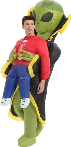 زي وان كاسا القابل للنفخ للبالغين، زي الحفلات المنفجر، زي كائن فضائي قابل للنفخ، أزياء الهالوين للرجال والنساء in Kuwait