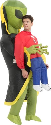 زي وان كاسا القابل للنفخ للبالغين، زي الحفلات المنفجر، زي كائن فضائي قابل للنفخ، أزياء الهالوين للرجال والنساء in Kuwait