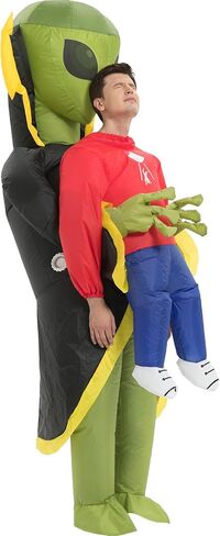 زي وان كاسا القابل للنفخ للبالغين، زي الحفلات المنفجر، زي كائن فضائي قابل للنفخ، أزياء الهالوين للرجال والنساء in Kuwait