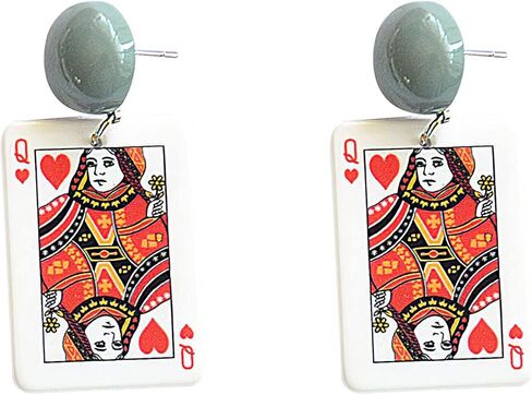 Playing Cards Pattern Drop Earring Fashion Party Gift Charms Spades Plum Poker Acrylic Earring Jewelry in Saudi Arabia