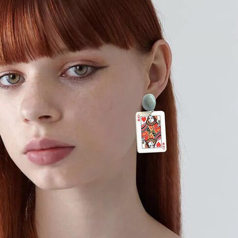 Playing Cards Pattern Drop Earring Fashion Party Gift Charms Spades Plum Poker Acrylic Earring Jewelry in Saudi Arabia
