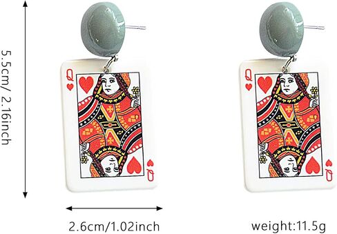 Playing Cards Pattern Drop Earring Fashion Party Gift Charms Spades Plum Poker Acrylic Earring Jewelry in Saudi Arabia