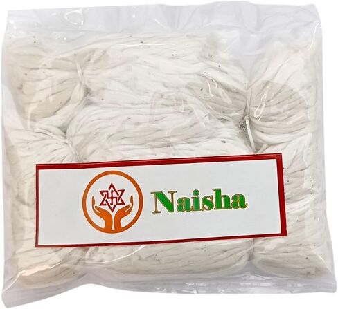 Naisha Combo Pack of 300+300 Hand Rolled Organic Cotton Puja Wicks & Handmade Twisted Cotton Wicks Long Bati for Oil Lamp Diya Jyot Batti Light in Temple/Oil Lamps/Diwali/Festivals in Kuwait