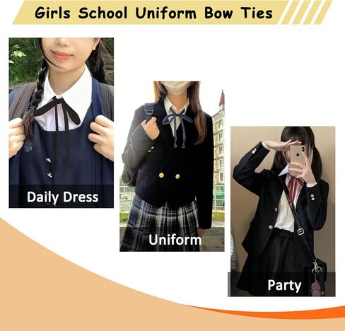 ربطات عنق Mantieqingway للنساء والفتيات مربوطة مسبقًا وقابلة للتعديل بلون سادة من البوليستر للزي المدرسي، والحفلات التنكرية، والتي شيرت in Kuwait