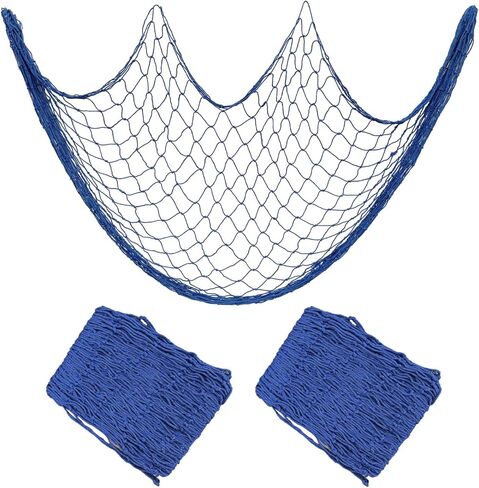 ecjiuyi Fish Net ديكورات الحفلات، إطارات عرض معلقة للصور مع مشابك، 79 × 40 بوصة ديكور جدار البحر الأبيض المتوسط ​​تحت عنوان بحري لحفلة القراصنة هاواي، منظم الأعمال الفنية لبطاقات الصور in Kuwait