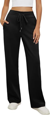 GRAPENT Wide Leg Sweatpants Women Baggy High Waisted Pull On Trendy Lounge Drawstring Athleisure Sweat Pants Trousers in Saudi Arabia