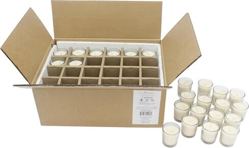 Stonebriar SB-SP-3210A حوامل نذرية مملوءة بالشمع غير المعطر لمدة 15 ساعة، بيضاء، (عبوة من قطعتين، إجمالي 96 قطعة) in Saudi Arabia