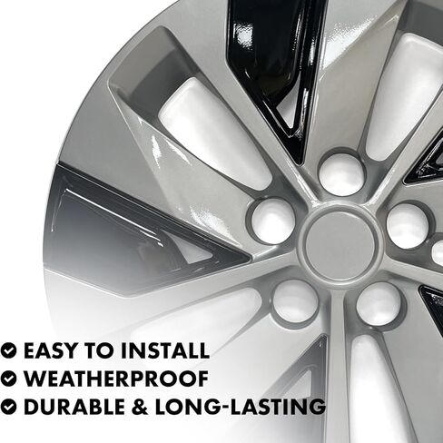 Mayde 16-Inch Hub Caps Replacement Fits 2019-2020 Altima Models, Replacement Wheel Covers (Set of 4, Silver and Black) in Saudi Arabia