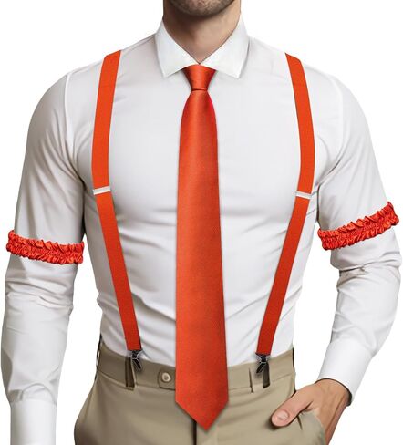 Barry.Wang 4 قطعة حمالة للرجل X-Back شارات مرنة 1.4 بوصة 4 نقاط مشابك شديدة التحمل مجموعات ربطات عنق لحفلات الزفاف in Saudi Arabia