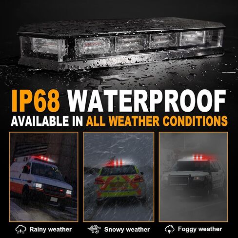 ASPL 16.5 Inch Roof Top Beacon Emergency Strobe Light 56 LED Magnetic Warning Caution lights bar Traffic Hazard Plow Light for Trucks Vehicles Construction Snowplow (Amber) in Saudi Arabia