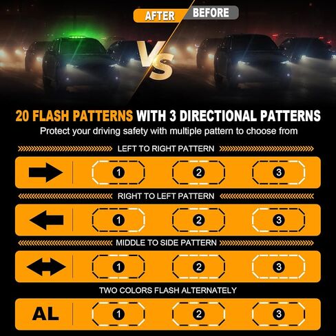 ASPL 16.5 Inch Roof Top Beacon Emergency Strobe Light 56 LED Magnetic Warning Caution lights bar Traffic Hazard Plow Light for Trucks Vehicles Construction Snowplow (Amber) in Saudi Arabia