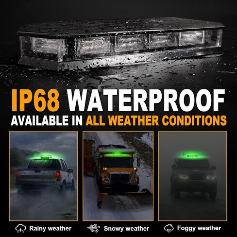 ASPL 16.5 Inch Roof Top Beacon Emergency Strobe Light 56 LED Magnetic Warning Caution lights bar Traffic Hazard Plow Light for Trucks Vehicles Construction Snowplow (Amber) in Saudi Arabia