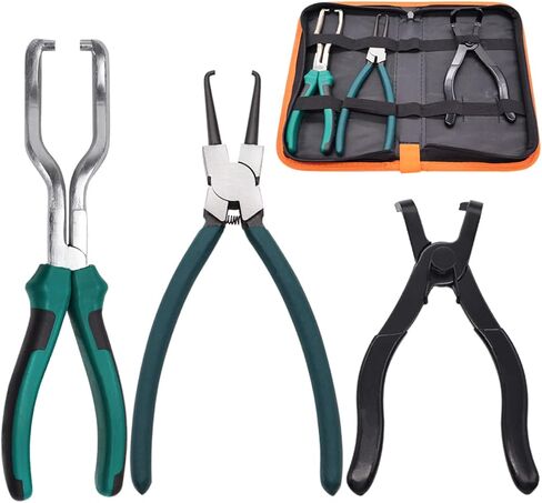 طقم كماشة خط الوقود 3 قطع يتضمن أداة فرجار فلتر الوقود كماشة فصل 80 درجة وكماشة خط الوقود لصيانة السيارات P-035-kit in Kuwait