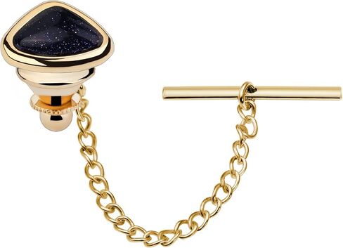 Tie Pins Tie Tacks for Men with Chain, Hand Polished Gemstone, Mens Jewelry or Accessories for Wedding Birthday Anniversary Christmas Valentine's Day in Saudi Arabia