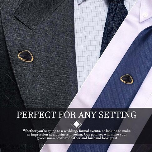 Tie Pins Tie Tacks for Men with Chain, Hand Polished Gemstone, Mens Jewelry or Accessories for Wedding Birthday Anniversary Christmas Valentine's Day in Saudi Arabia