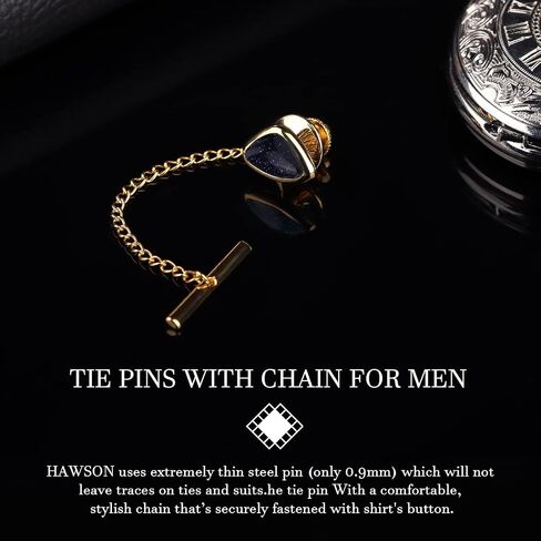Tie Pins Tie Tacks for Men with Chain, Hand Polished Gemstone, Mens Jewelry or Accessories for Wedding Birthday Anniversary Christmas Valentine's Day in Saudi Arabia