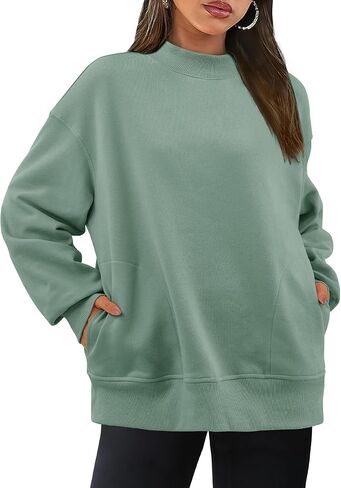BTFBM Casual Womens Sweatshirt Solid Color Crew Neck Long Sleeve Loose Pullover Tops Fall Y2K Clothes in Saudi Arabia
