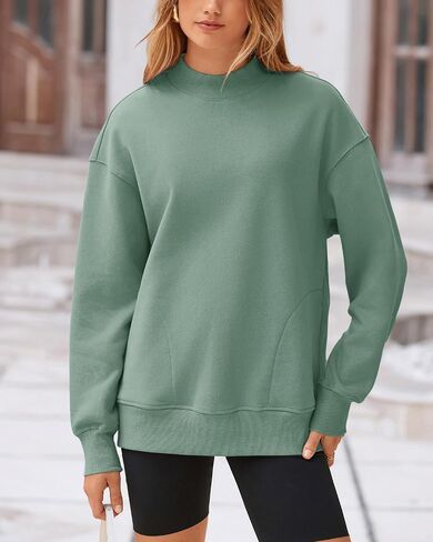 BTFBM Casual Womens Sweatshirt Solid Color Crew Neck Long Sleeve Loose Pullover Tops Fall Y2K Clothes in Saudi Arabia